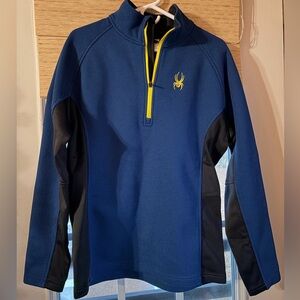 Men’s Spyder Black and Blue Fleece Pullover